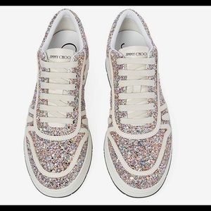 Jimmy Choo Hawaii/F Coarse Glitter Sneaker Size 8.5US/38.5EC